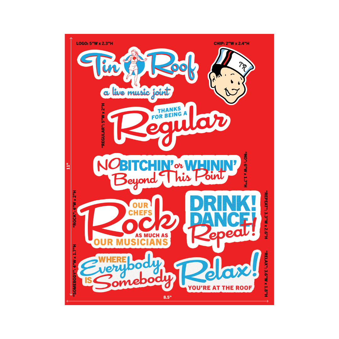 Tin Roof Sticker Sheets Party Pack