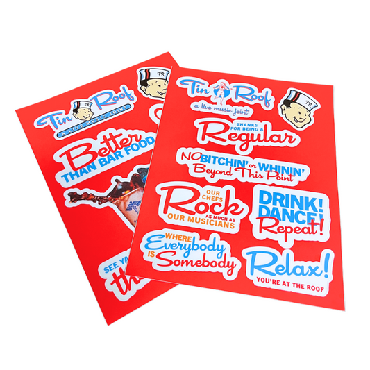 Both Tin Roof stickers sheets together.